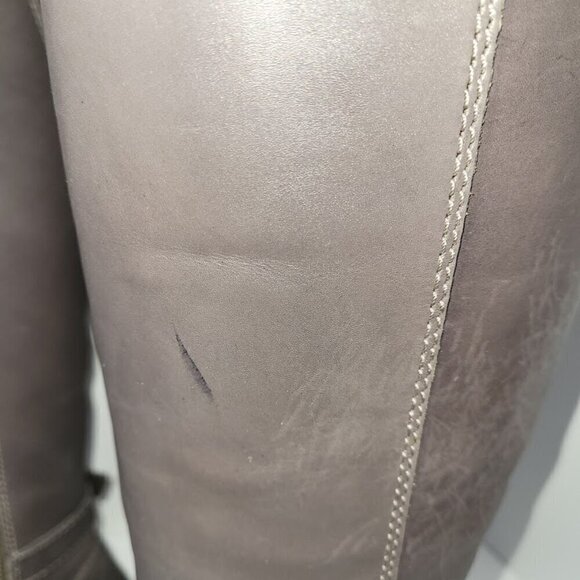 Enzo Angiolini Easayin Tall Riding Boots Dark Taupe Gray W/Buckle Detail Size 6M - Picture 16 of 16